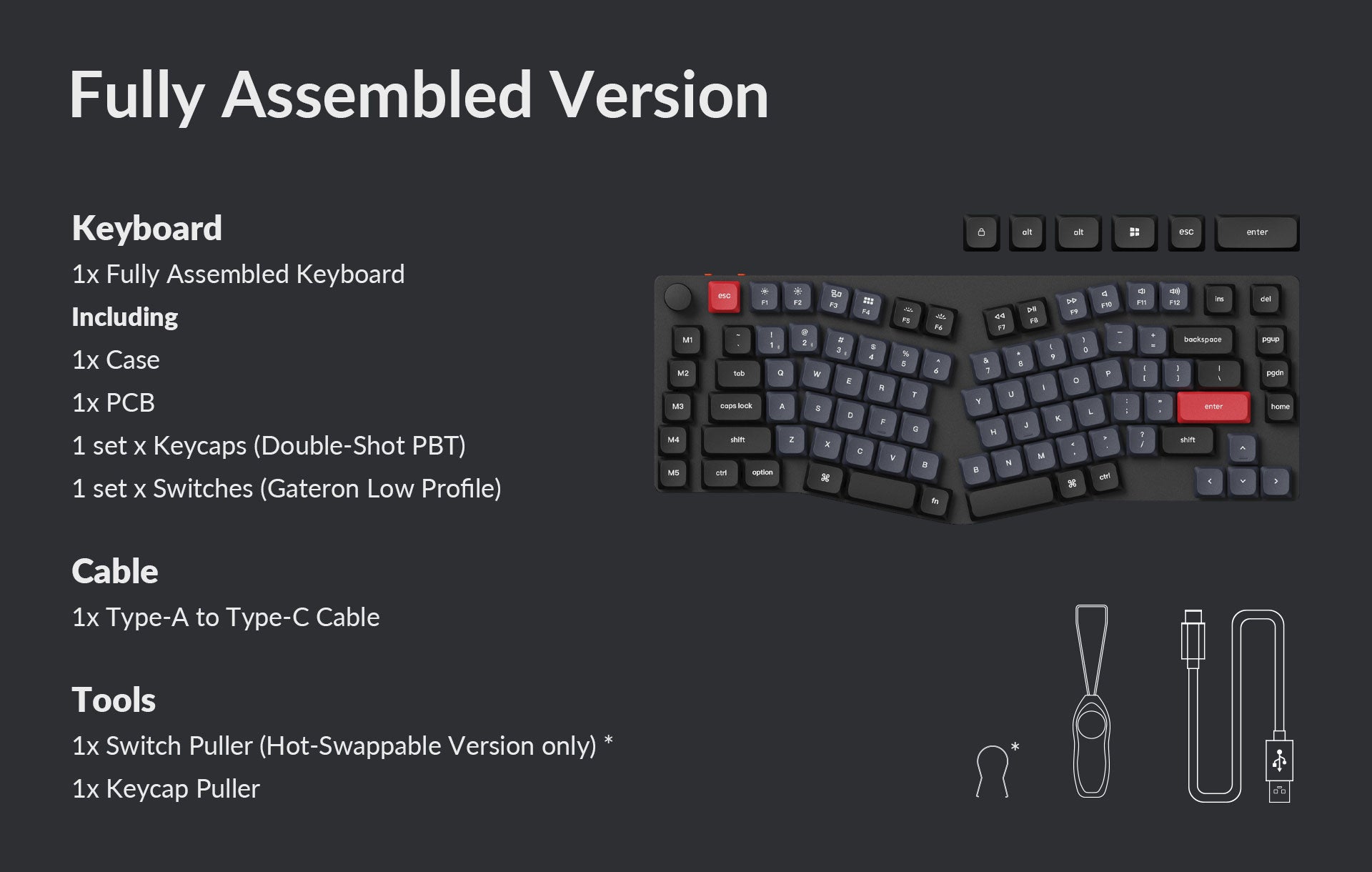 Package List of Keychron K15 Pro Low profile mechanical keyboard