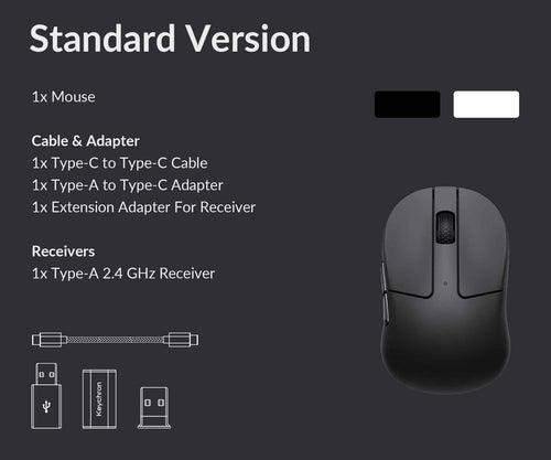 Package list of Keychron M4 Wireless 1k Optical mouse