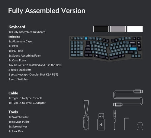 Package list of Keychron Q14 Pro QMK/VIA 96% Layout Wireless Custom Mechanical Keyboard