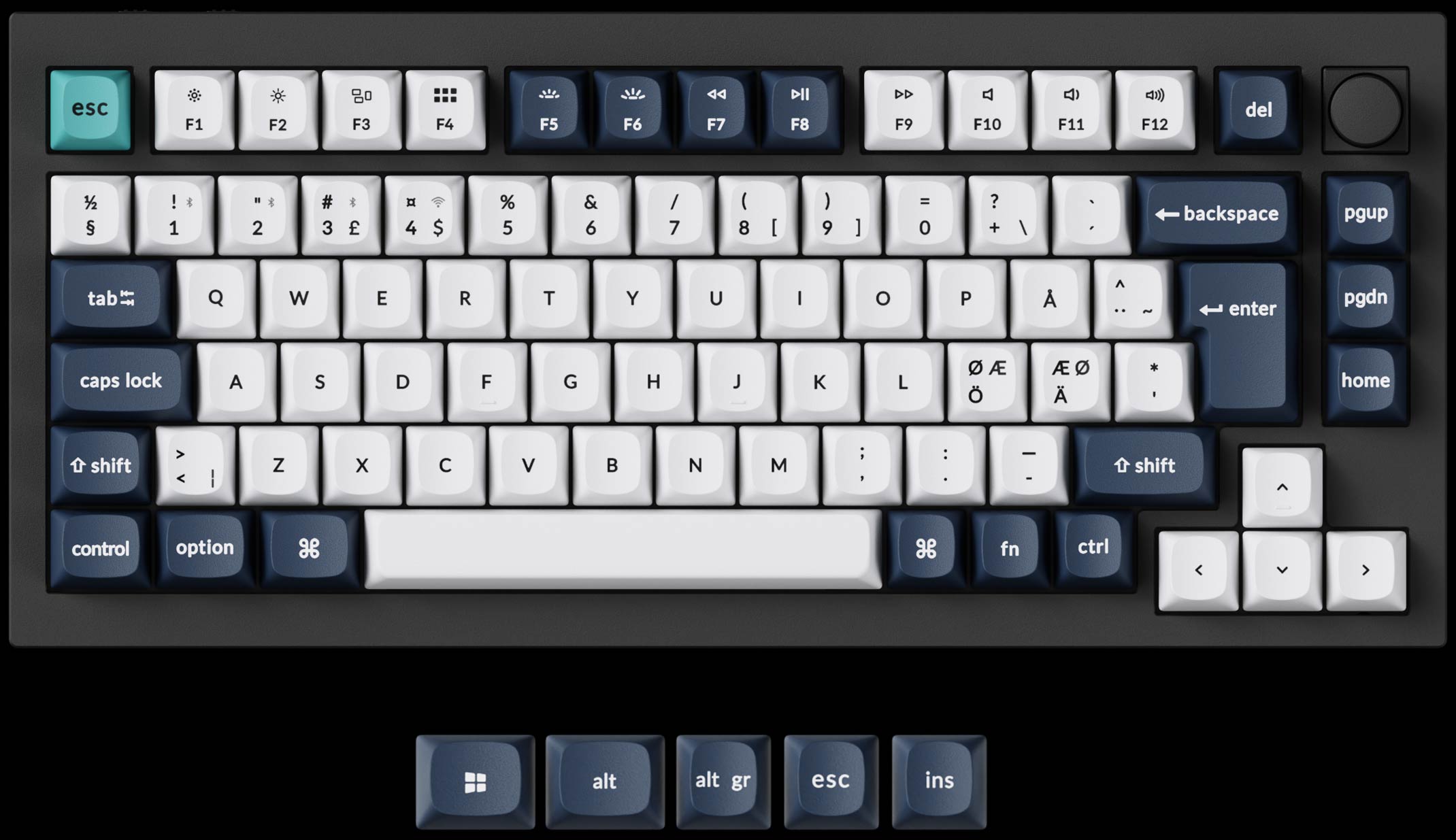 Nordic-ISO of Keychron Q1 Max ISO 75% Layout Wireless Custom Keyboard