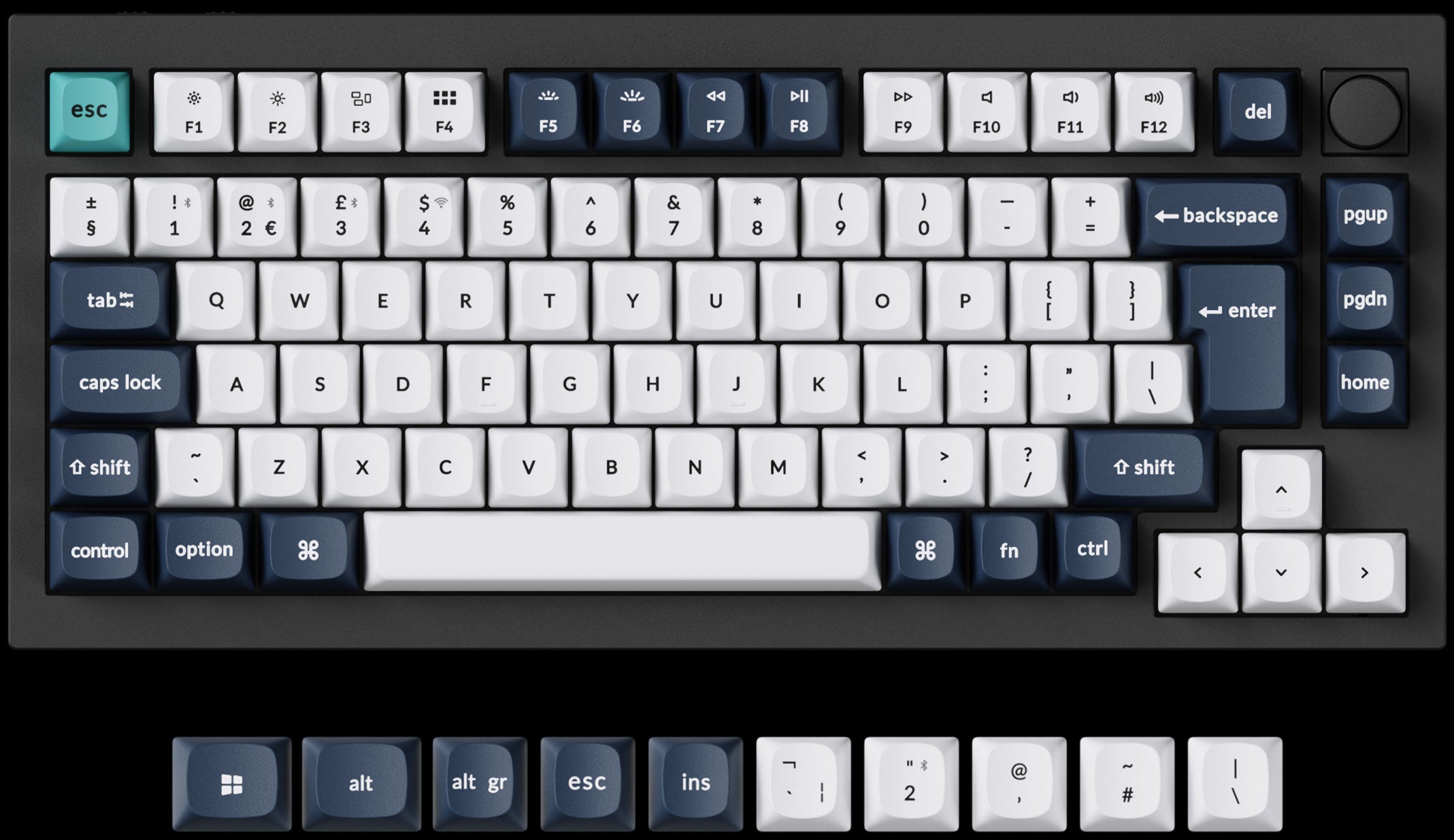 UK-ISO Layout of Keychron Q1 Max ISO 75% Layout Wireless Custom Keyboard