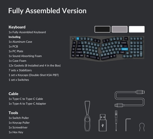 Package list of Keychron Q13 Pro QMK/VIA 96% Layout Wireless Custom Mechanical Keyboard