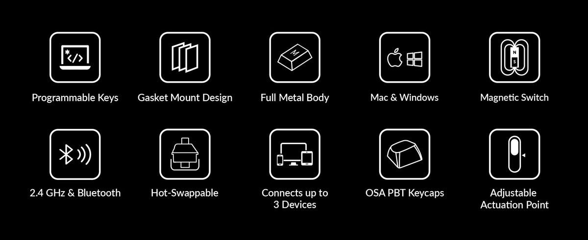 Features of Keychron Q1 HE Wireless QMK/VIA Custom Mechanical Keyboard