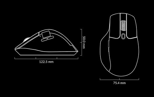 Size of Keychron M6 Wireless Optical Mouse