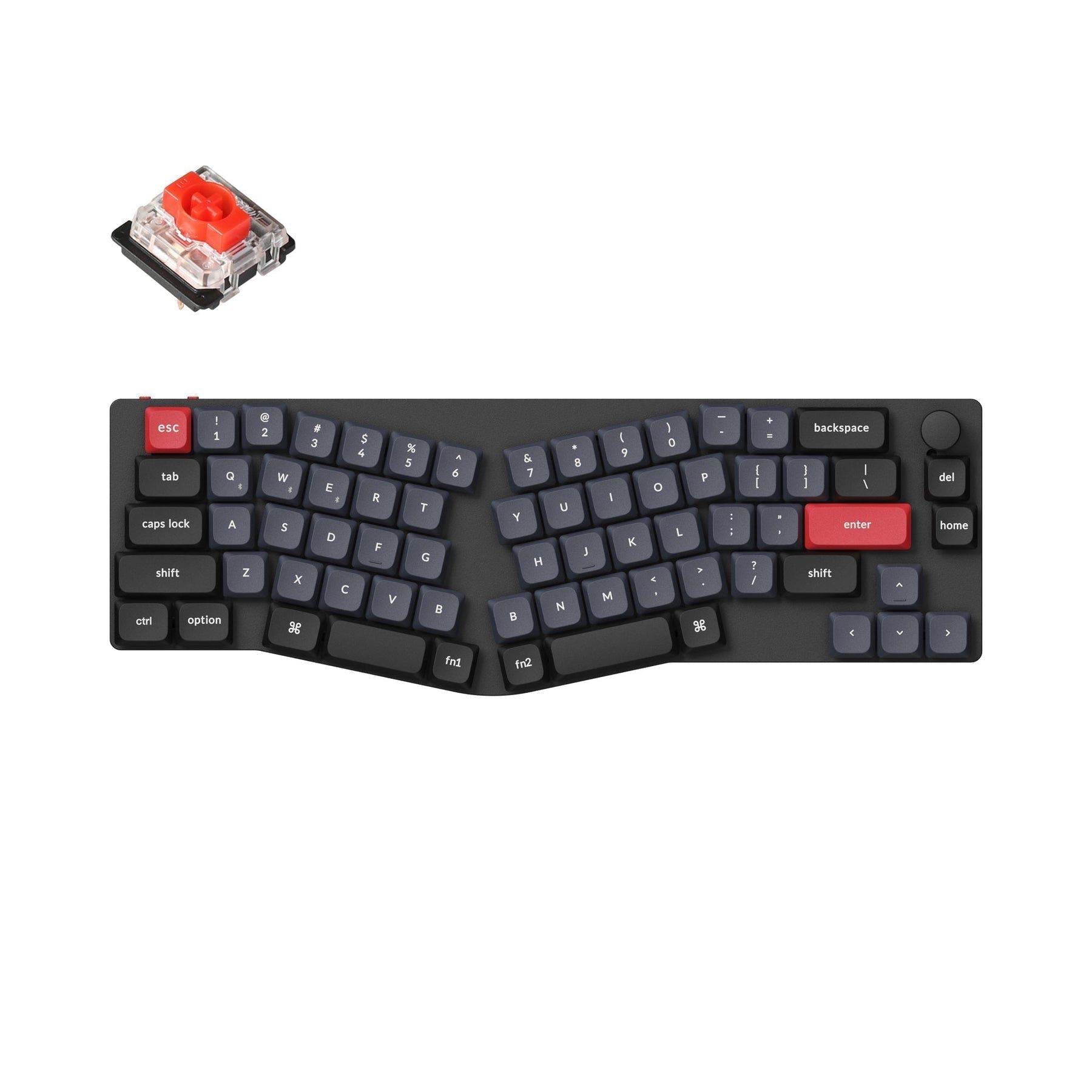 Keychron K11 Pro (Alice Layout) QMK/VIA Wireless Custom Mechanical Keyboard (US Layout) White Backlight / Low Profile Gateron Mechanical / Red