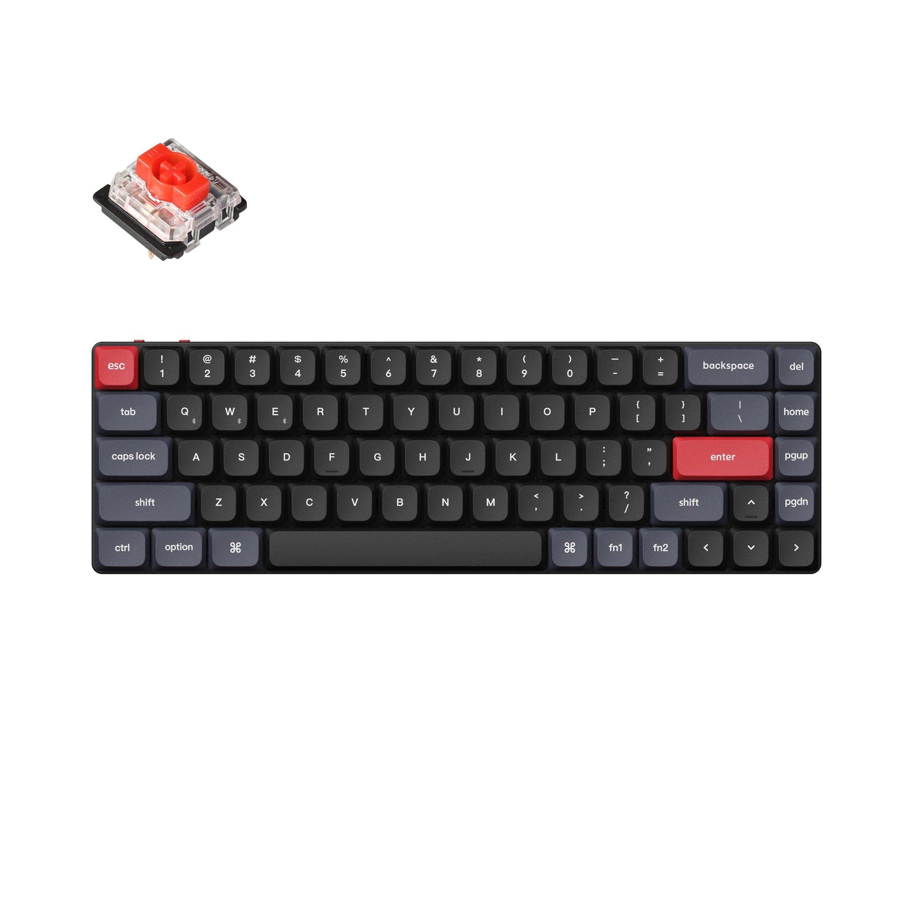 Keychron K7 Pro QMK/VIA Wireless Custom Mechanical Keyboard (US Layout) White Backlight / Low Profile Gateron Mechanical / Red