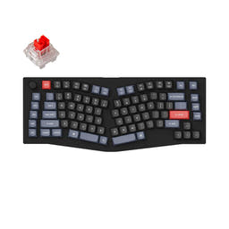 Keychron V10 (Alice Layout) QMK Custom Mechanical Keyboard (US ANSI Layout) as variant: Fully Assembled Knob / Carbon Black (Non-Translucent) / Keychron K Pro Red