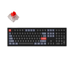 Keychron V6 QMK Custom Mechanical Keyboard (US ANSI Layout) as variant: Fully Assembled / Carbon Black (Non-Transparent) / Keychron K Pro Red