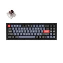 Keychron V7 QMK Custom Mechanical Keyboard (US ANSI Layout) as variant: Fully Assembled / Frosted Black (Translucent) / Keychron K Pro Brown