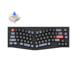 Keychron Q8 (Alice Layout) QMK Custom Mechanical Keyboard (US ANSI Layout) as variant: Fully Assembled / Carbon Black - B / Gateron G Pro Blue