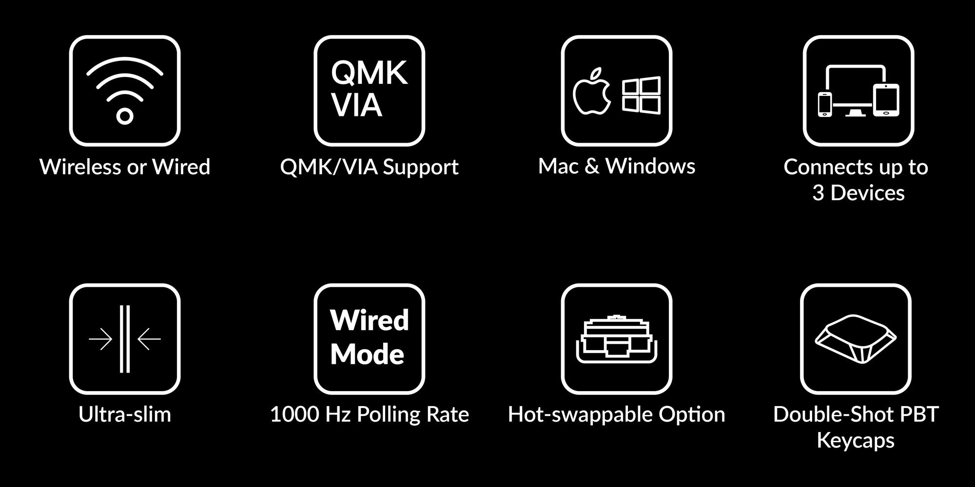 Features of Keychron K7 Pro QMK/VIA low profile wireless mechanical keyboard