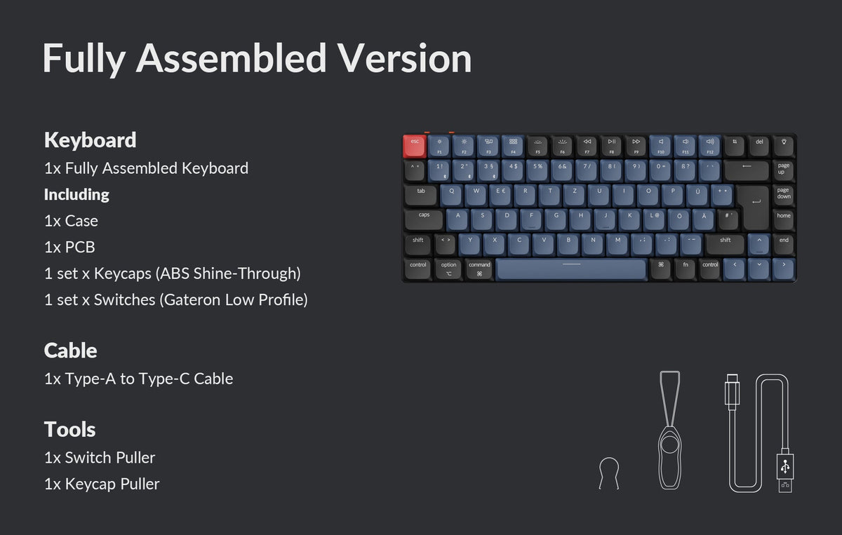 Package list of Keychron K3 Pro QMK/VIA ultra-slim custom mechanical low profile keyboard ISO Layout