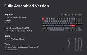 Package list of Keychron K1 Pro Low profile mechanical keyboard