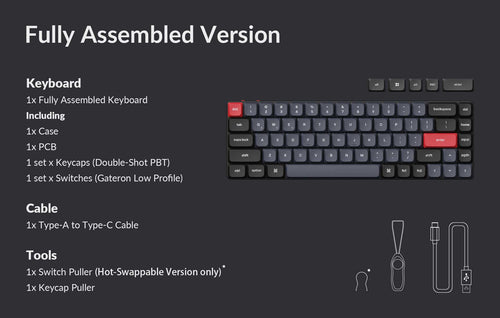 Pack list of Keychron K7 Pro QMK custom keyboard