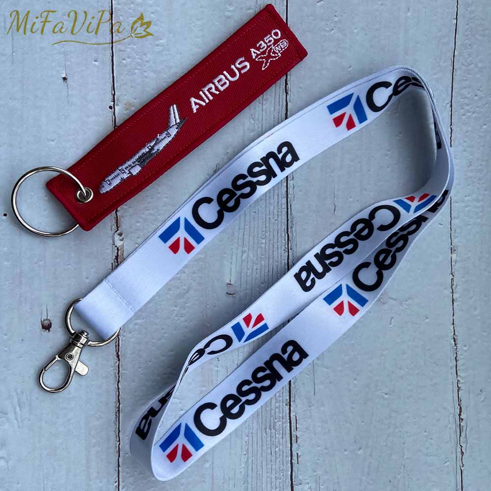 2 PCS/SET AIRBUS A350 CHAVEIRO KEYCHAIN CESSNA LANYARDS NECK STRAP
