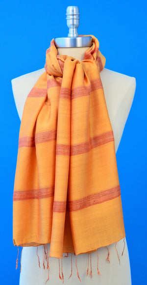 MONSOON WINDS GOLD HAND WOVEN 70% SILK 30% COTTON SCARF SCARVES ZENZOEY JEWELRY & ACCESSORIES 