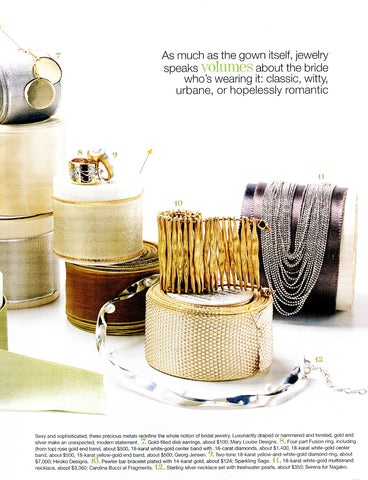 Serena Van Rensselaer Jewelry featured in Bride's Magazine