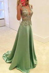 Deep V Neck Prom Dress, Stunning Prom Dresses, A Line Prom Gown Sexy Prom Dresses, Long Cocktail Dress, Evening Long Prom Dresses