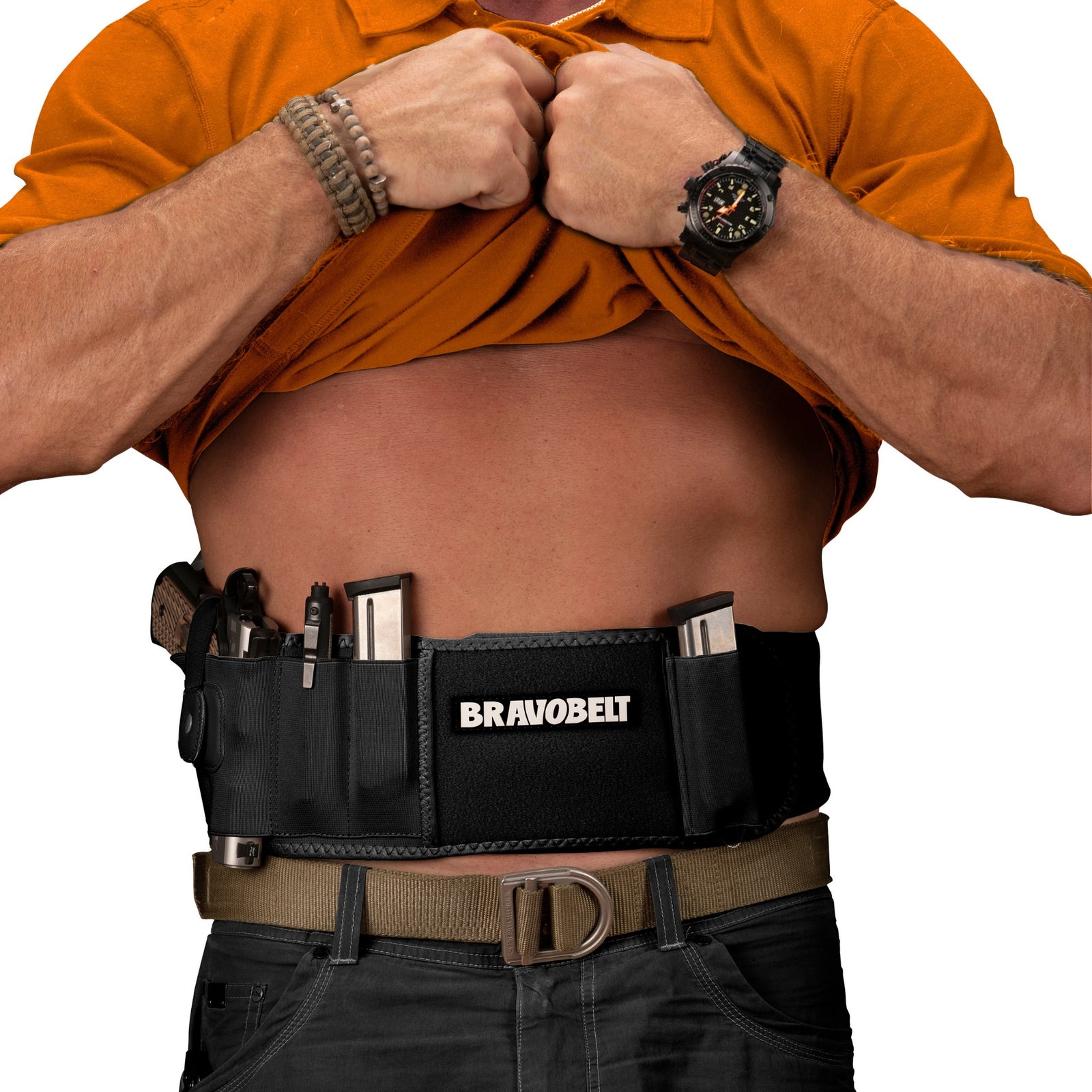 Yosoo Belly Band Gun Holster with Dual Magazine Pouches Magnetic