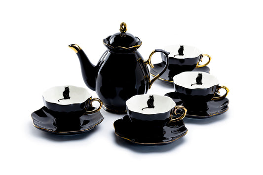 Black Cat Tea Set