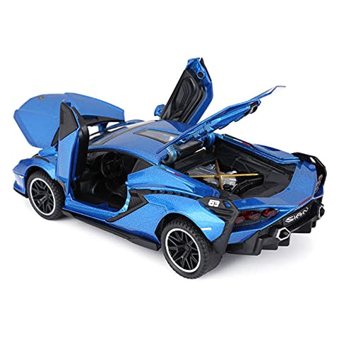 Toy Cars Sian FKP3 Metal Model Car with Light and Sound Pull Back Toy Car for Boys Age 3 + Year Old (Blue)