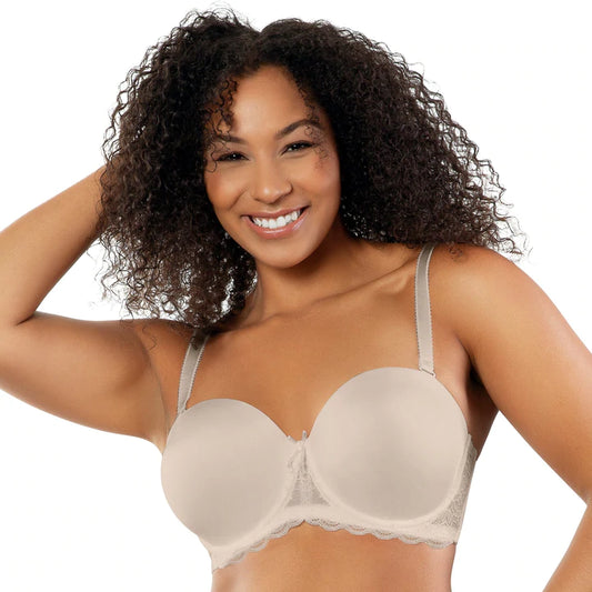 Montelle Women's Stretch Lightweight Foam Cup Strapless Bra, Optional  Straps Included, Nude, 32D