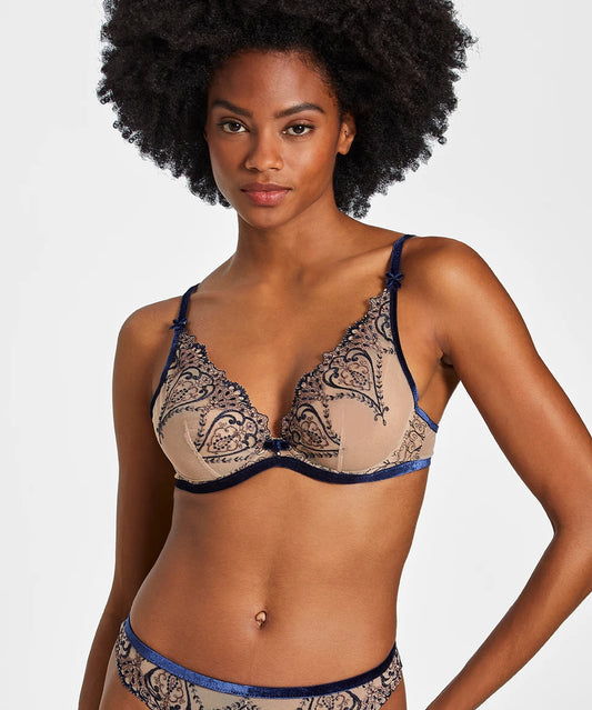 Aubade Ecrin Noir Embroidered Plunge Bra