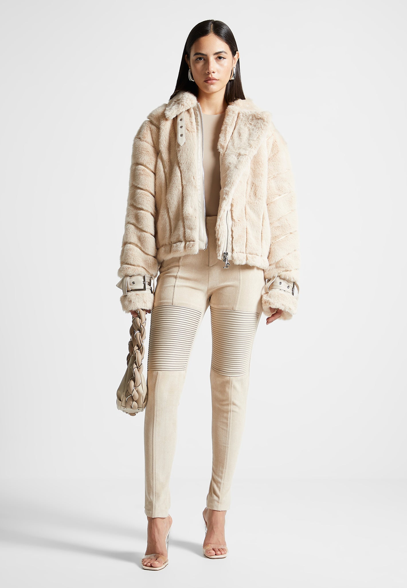 Women's 2-in-1 Cable Knit Puffer Jacket/Gilet - Beige - US 6 - Manière de Voir