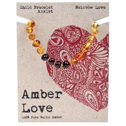 Amber Love Baltic Amber Teething Bracelet/Anklet - Rainbow Love