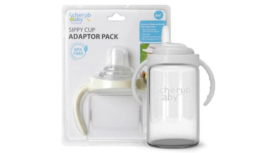 Cherub Baby Sippy Cup Adaptor Pack for Wideneck Bottles