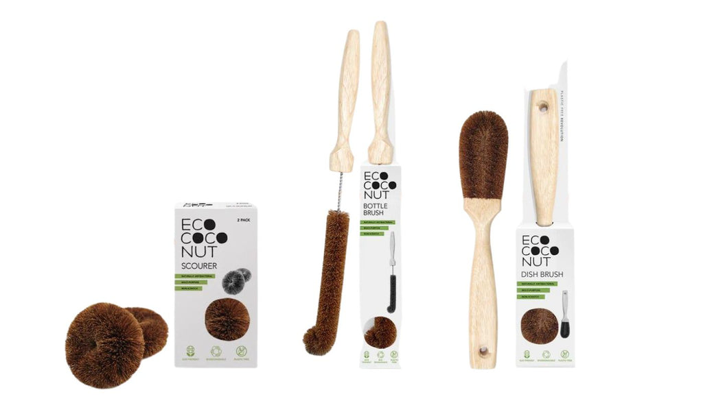 EcoCoconut Scourer, Dish Brush, and Bottle Brush