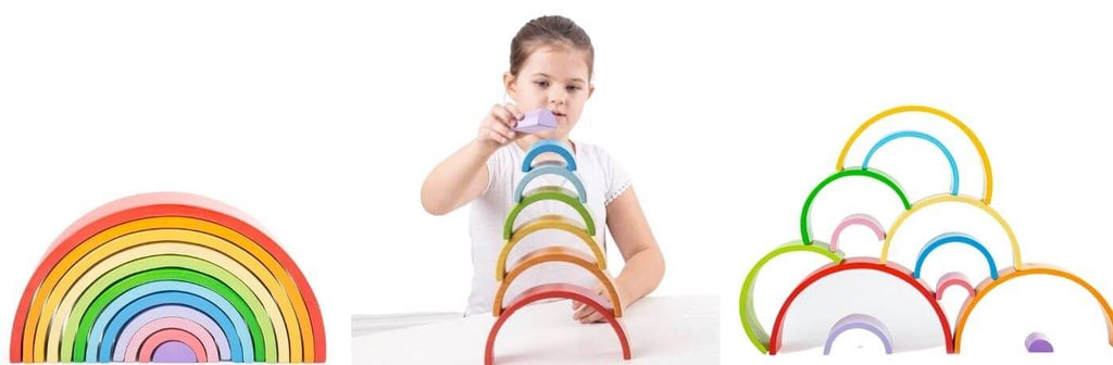 Stacking rainbow open ended toy