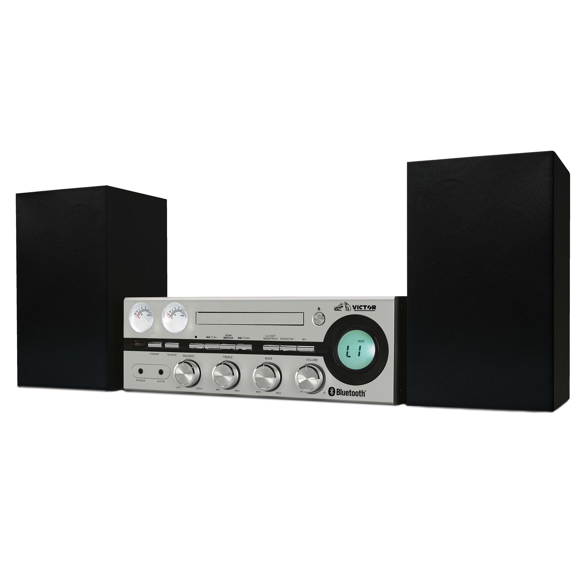Victor Milwaukee 50W Desktop CD Stereo System w/ Bluetooth & CD Player -  Jupiter Gear Home