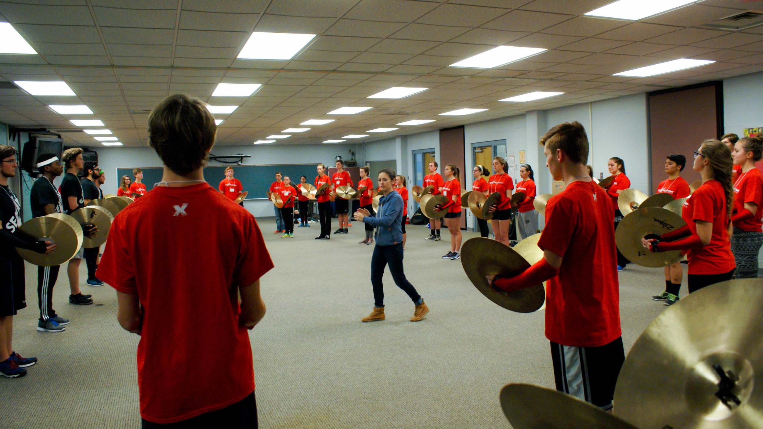 Seavine CEO giving a cymbal clinic for Indiana Percussion Association