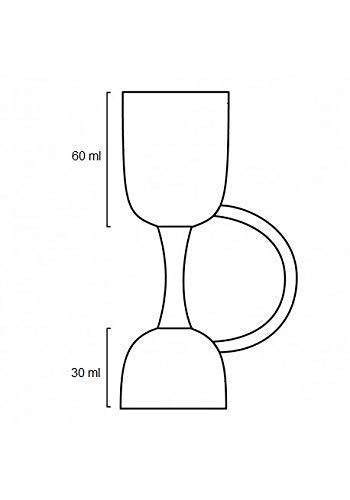 NJ Double Side Stainless Steel Peg Measure 30 and 60 ml , Drink Measur