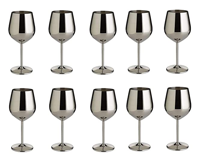 Stainless Steel Unbreakable Bpa-Free Shatter-Proof Wine Glasses (350 Ml)