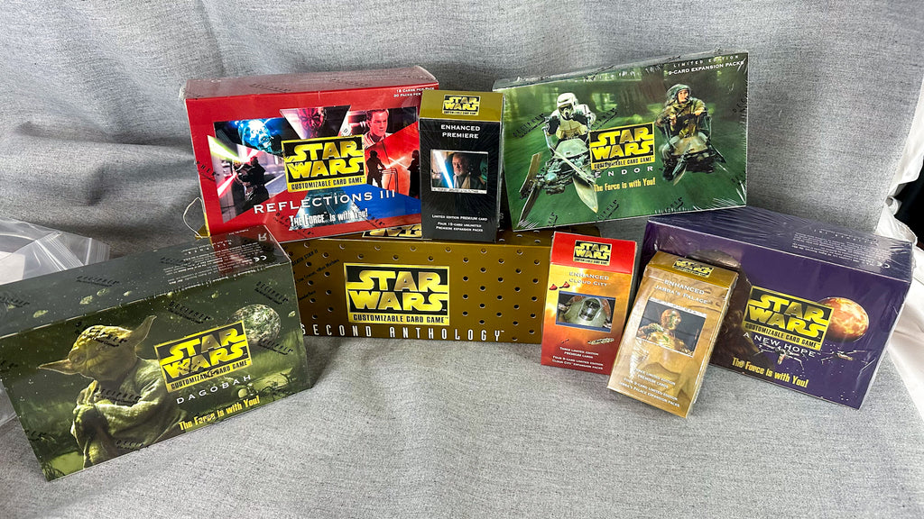 Various Boxes, Expansion Packs, and Sets of the Star Wars CCG