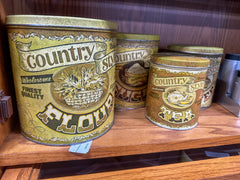 tin country dry-goods storage containers