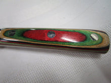 Load image into Gallery viewer, Eagle River Knife Co. Alaska Dymondwood Red/Green/Tan Handle Utility Knife
