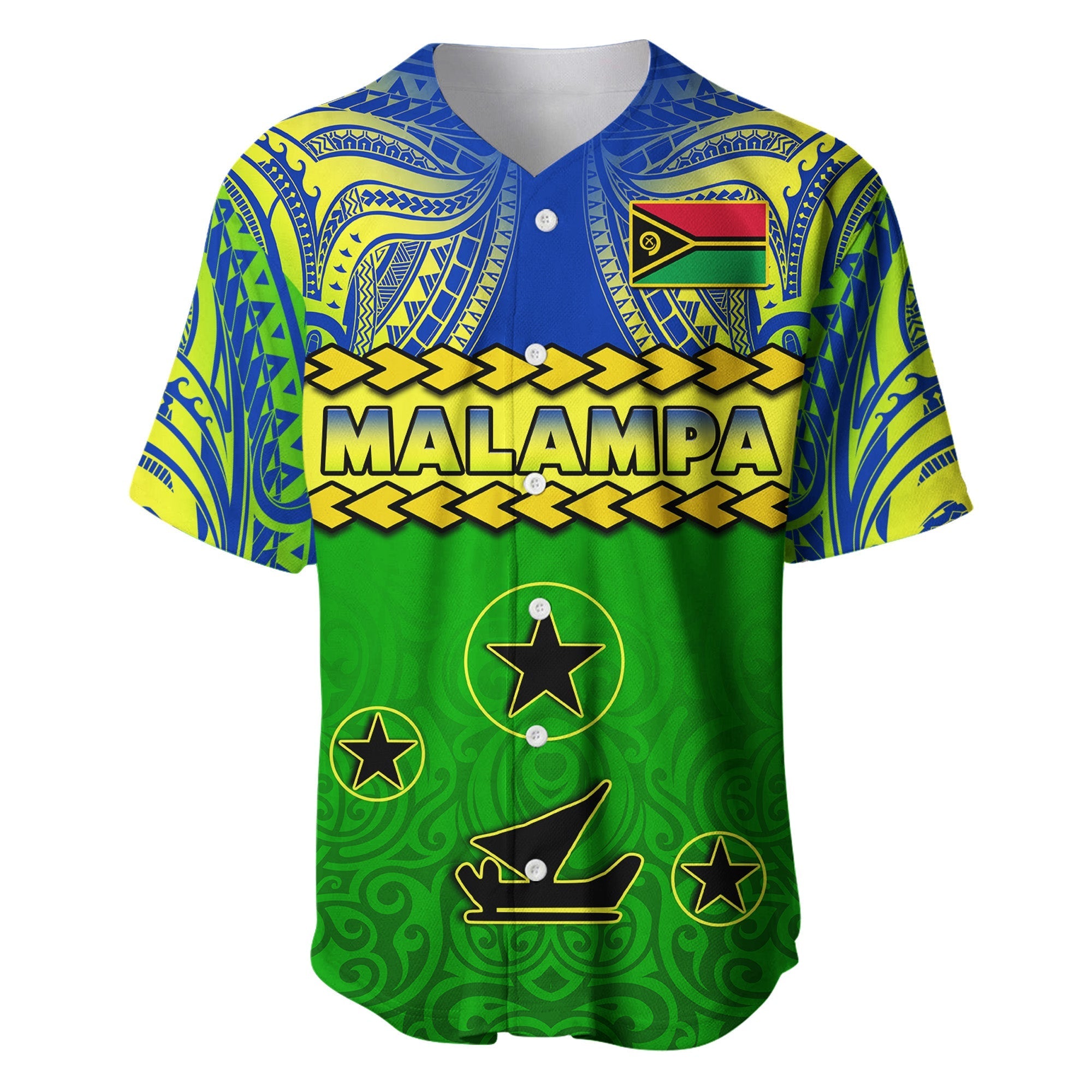 Malampa Province Baseball Jersey Vanuatu Pig Tusk Polynesian Flag