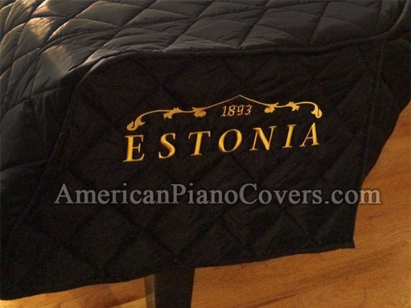 Estonia piano cover black quilt with embroidery