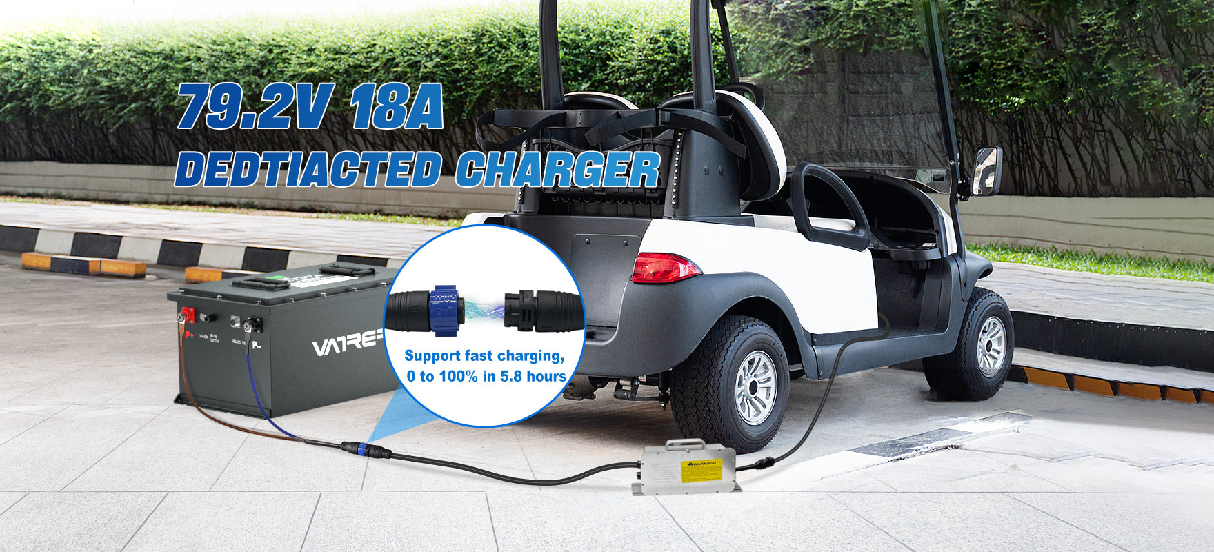 Rapid Charging with 79.2V 18A Dedicated Charger
