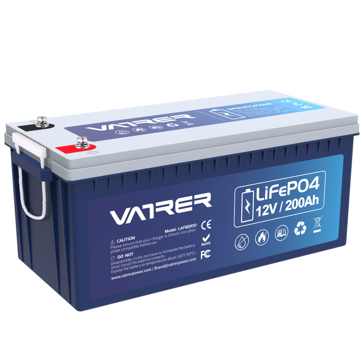 Batería de ciclo profundo 12V 200Ah Plus LiFePO4-Corte de baja  temperatura-Vatrer-Vatrer