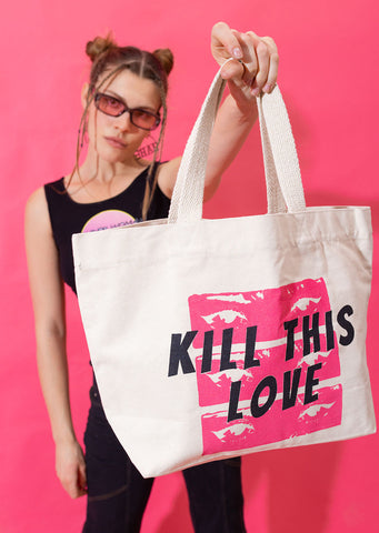 kill this love tote bag for women