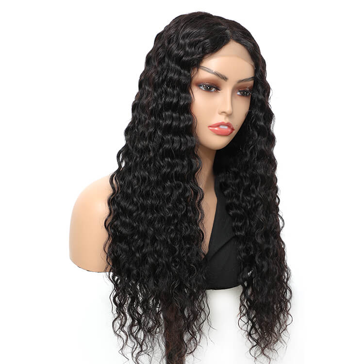 Morichy Water Wave 4x4 Lace Closure Wig Brazilian Virgin Human Hair Lace Wigs