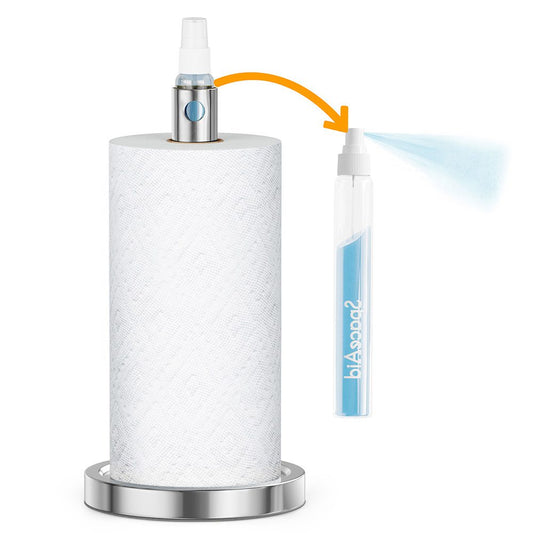 SpaceAid® 2 in 1 Gold Paper Towel Holder with Spray Bottle in The Midd