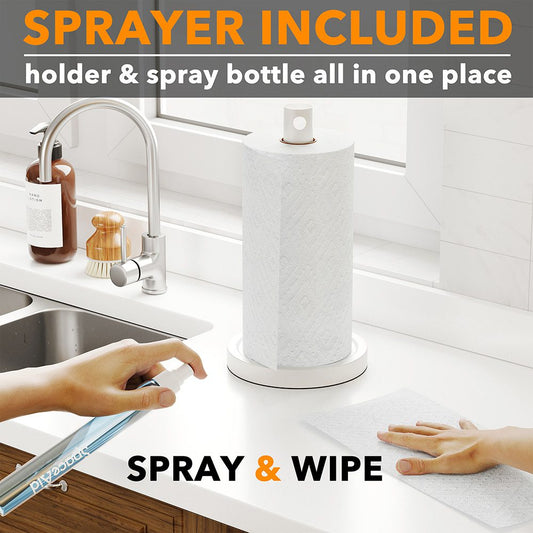 Everyday Solution Paper Towel Holder with 7oz Spray Bottle