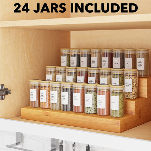  VITEVER Spice Rack with 28 Spice Jars, Organizer for