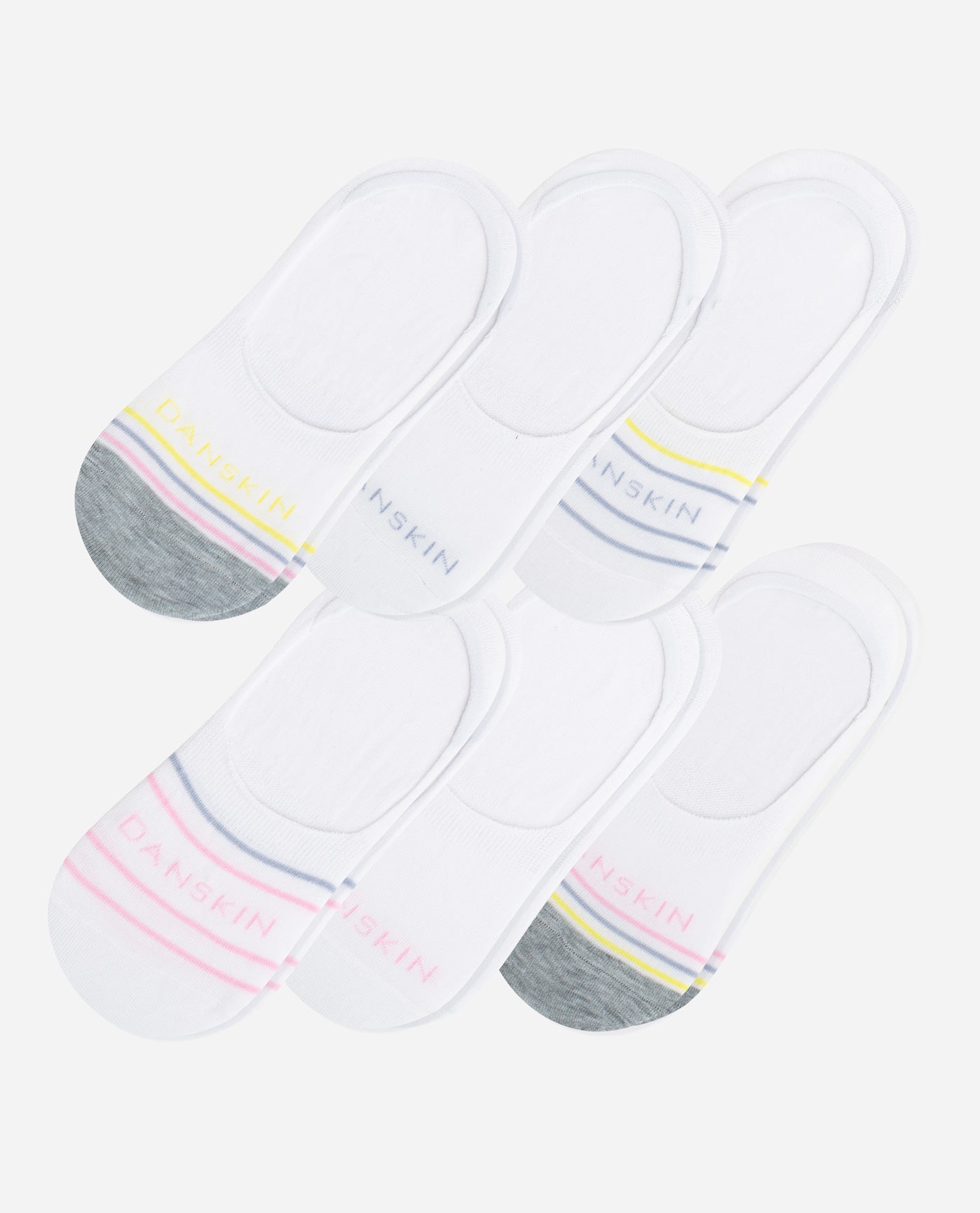 Women's 6-Pack Stripes No Show Socks | Socks | Danskin - DANSKIN