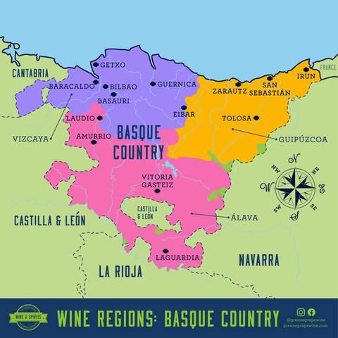 Basque Country Wine Region Map From The Greene Grape